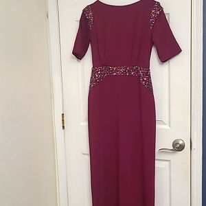 Pamella Roland Purple Dress with Rhinestones